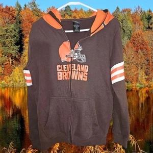 Felpa con cappuccio Cleveland Browns NFL Team Apparel Youth full zip arancione marrone L - Foto 1 di 6