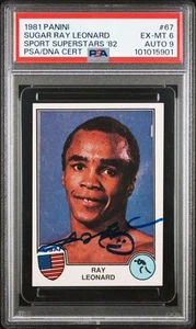 1981 Panini #67 Sugar Ray Leonard PSA 6 Auto 9 Signed DNA Rookie Superstars 82 - Picture 1 of 2