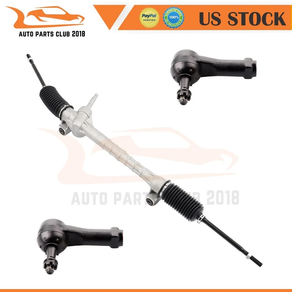 3 Pcs Steering Rack And Pinion + Outer Tie Rod Ends For 2010 Chevrolet Hhr Foto 1 de 4