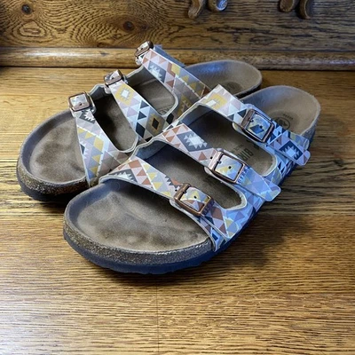 Birkenstock Florida Fresh Vegan Sandals in Ethno Mocha Print Size 40/US 9 N - Image 1 of 4