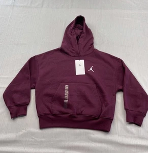 NEW Nike Jordan Hoodie Sweatshirt Youth Girls Sz Small 8-10 Yrs Old Maroon - Picture 1 of 9