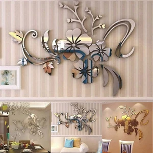 3D Mirror Flower Removable Wall Sticker Art Acrylic Mural Decal Room Home Decor - Picture 1 of 9