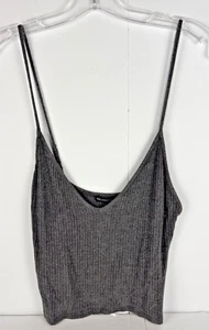 Brandy Melville graues geripptes Strick Crop Cami Top One Size Made in Italy - Bild 1 von 8