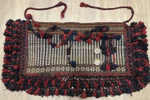 Alfombra grande tejida a mano hecha de colección bolsa de sal afgana 2,8 x 1,5 pies - Imagen 1 de 6