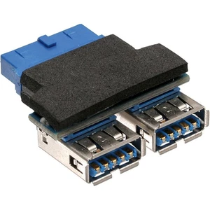 10x InLine USB 3.0 Adapter int. USB 3.0 St(19pin)->2x ext.USB 3.0 19pol. blau - Afbeelding 1 van 3