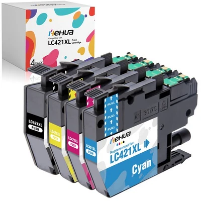 Patronen für Brother LC-421 LC421 XL DCP-J 1050DW 1140DW 1800DW MFC-J 1010DW - Bild 1 von 4