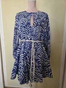 H&M Damen Trägerkleid Größe S Blau/ Weiss Muster Baumwolle - Bild 1 von 8