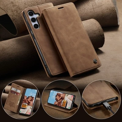 For Samsung Galaxy S25 FE, Luxury Retro Flip Leather Wallet Card Case Cover - Image 1 of 4