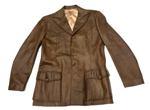 Vintage Scully Lederjacke 42L weich braun Cowboy satiniert gefütterter Western-Blazer - Bild 1 von 11
