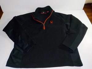 Spyder Black Core Sweater 1/4 Zip Jacket Waffle Knit Men Size Large - Picture 1 of 9
