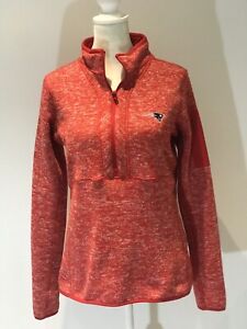 New England Patriots Antigua Women’s 1/4 Zip Red Fleece PullOver Long Sleeve Med