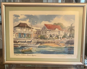Joanne Sibley Georgetown Hafen Grand Cayman signiert mit Bleistift Lithographie - Bild 1 von 6