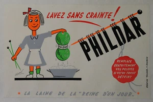"LAINE PHILDAR" Affiche originale entoilée (Sérigraphie de G. HERMAN années 50) - Picture 1 of 1