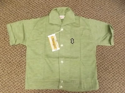 Rockabilly De Colección Años 50 NUEVA Camisa Deportiva Verde 50/50 Cintura con Bandas de Verano Niños Talla 4 Foto 1 de 3