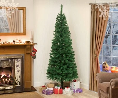 Christmas Tree Xmas Slim Green Spruce 4ft 5ft 6ft 7ft 8ft With FastFree Delivery - Image 1 of 4