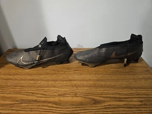 Nike Vapor Edge Elite 360 Flyknit Men's Football Cleats Size 10 Black Gold - Picture 1 of 7