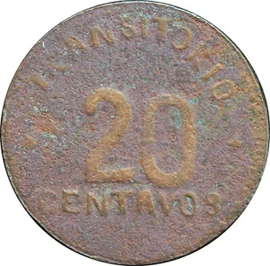 Mexico RevMex 20 Centavos 1915 Chiconcuautla, Puebla. KM# 758. (sku1) - Picture 1 of 2
