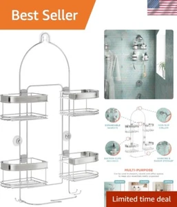 Duschcaddy Hängend Badezimmer Organizer, Duschablagen mit 4 Erweiterbaren Bas... - Bild 1 von 8