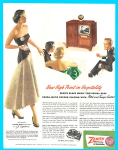Televisore e giradischi ZENITH 1951 STAMPA ANNUNCIO telecomando - Foto 1 di 4