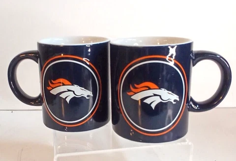 Set of 2 NFL Denver BRONCOS Coffee Cup Mug Official Licensed Boelter 2015. #0605 Cover