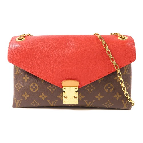 LOUIS VUITTON（LV） Borsa a tracolla Louis Vuitton LV GHW Pallas catena M41201 monogramma marrone rosso