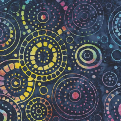 MAMBO BATIKS 4365 33  Blue Multi Space Circles MODA BATIKS Quilt Fabric - Image 1 of 4