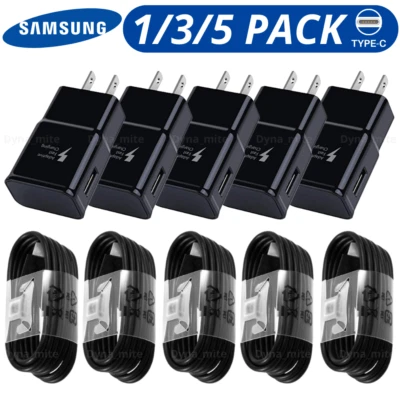 Adaptador de corriente de pared cargador rápido USB de 15 W tipo C cable de carga para Samsung Galaxy Foto 1 de 4