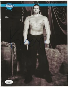 The Great Khali wrestler REAL SIGNED Mag Pinup Photo #1 JSA COA WWF WWE - Picture 1 of 2