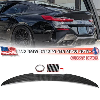 FOR BMW 8' G16 840I 850I F93 M8 GRAN COUPE 2018+ REAR SPOILER WING CARBON LOOK - Imagem 1 de 4