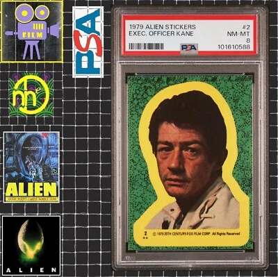 1979 Topps Alien Sticker - 2 Executive Officer Kane - PSA 8 NM-MT - Image 1 of 4