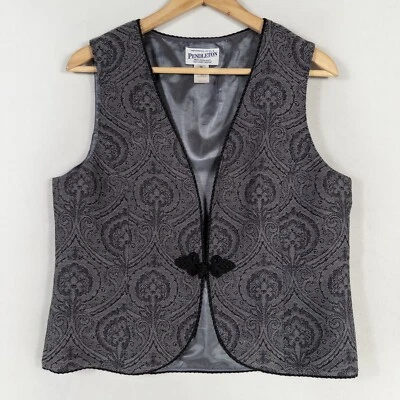 Женский жилет Pendleton Средний Серый Шерстяной Парча Темный Академический Романтический Гобелен - Изображение 1 из 4