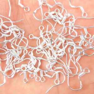 50Pcs 925 Sterling Silver Hooks Hypoallergenic Ear Wires DIY Earrings Jewelry US - Picture 1 of 12