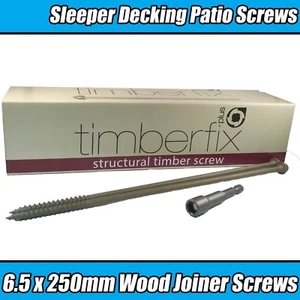 6.5mm x 250mm TIMBERFIX TIMBERLOCK STRUCTUAL PATIO DECKING WOOD HEX SCREWS - Picture 1 of 1
