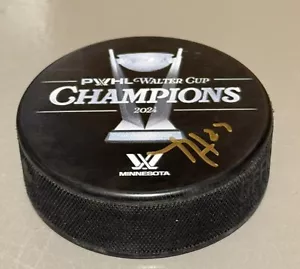Taylor Heise signed PWHL Minnesota Frost Walter 2024 Cup official puck PROOF - Picture 1 of 2