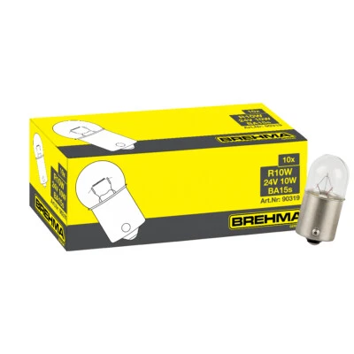 10x BREHMA R10W 24V 10W Schlusslicht Rücklicht Kugellampe BA15s  LKW Bus - Bild 1 von 4