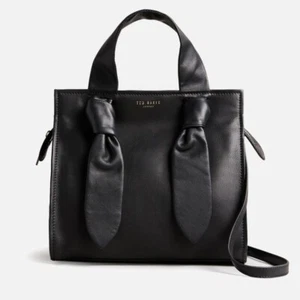 Ted Baker Nyahli Tasche Handtasche weicher Knoten Schleife schwarz Echtleder - Bild 1 von 14