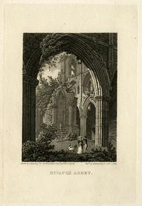 Antique Print-Architecture-View of Rivaulx abbey in England-Roe-Storer-1823 - Picture 1 of 4