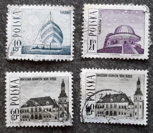 Polen 1966 Briefmarke 40, 60 gr und 1,55 zł gestempelt Tourismus Serie Gebäude - Bild 1 von 2
