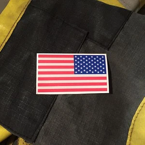 FIREFIGHTER HELMET FLAGS FIRE HELMET STICKER -  Reverse American Flag - Picture 1 of 2