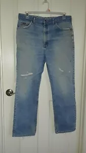 Faded Distressed Ripped Vintage USA Union Made LEE Riders Jeans 38 x 32 Etikett - Bild 1 von 12