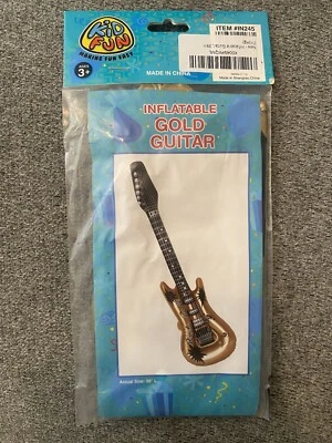 NUEVA GUITARRA INFLABLE DORADA 39", FIESTAS, KARAOKE, REGALO, HALLOWEEN, DISFRAZ Foto 1 de 4