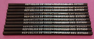 LOTE 10 x LÁPIZ REPUBLICA DE CHILE - PROPIEDAD DEL ESTADO - VINTAGE - Imagen 1 de 3