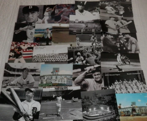 Detroit Tigers Greats Postcard Set of 24 Kaline Harwell Cobb Trammell Morris etc Cover