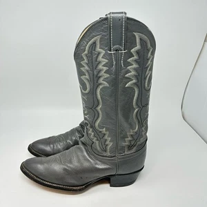 Justin 1278 grau Leder Cowboy Western Stiefel Herren Größe 8 D hergestellt in den USA - Bild 1 von 16
