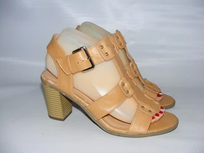 American Eagle Women's Size 7 M Tan Strappy Sandals Block Heels Shoes - Image 1 of 4