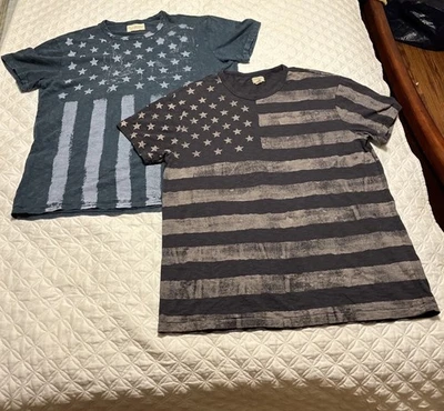 Camiseta Ralph Lauren Denim & Supply Bandera Americana Gris Para Hombre Talla XL Foto 1 de 4