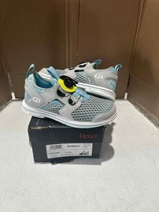 USED Dexter Pro Boa Light Grey/Blue Bowling Shoes Women's RH SIZE 7.5 (EBAY) - Picture 1 of 2