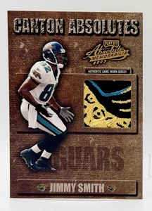 2003 Playoff Absolute Canton Jimmy Smith Game Worn Logo Patch 21/150 Jaguars - Picture 1 of 2