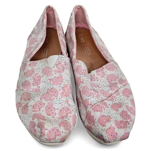 TOM'S Clásico Rosa Lona Elefante Sprinkles Slip On Planos 10w/8.5m - Imagen 1 de 6
