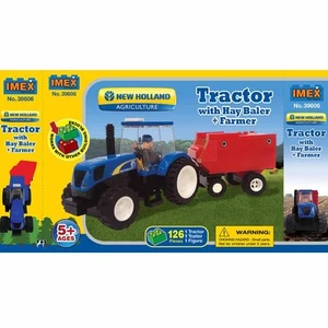 New Holland Tractor With Farmer & Hay Baler 126 Pc Block Set IMX39606 - Picture 1 of 1